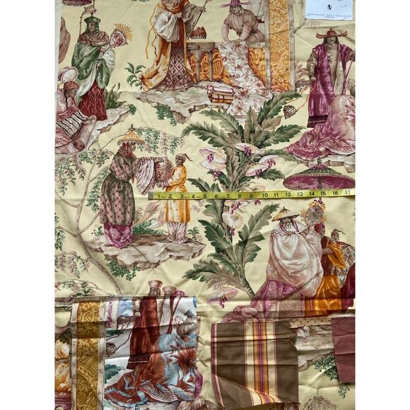 Pierre Frey "Le Marchand D'etoffes" fabric toile vintage swatch 27” x 36” - Picture 2 of 5